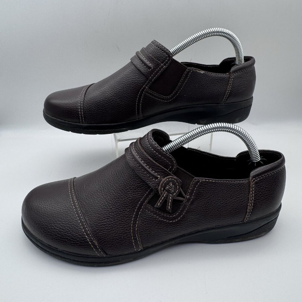 Clarks Cheyn Madi Women's Brown Leather Slip-On Shoes 9 Cushion Comfort
